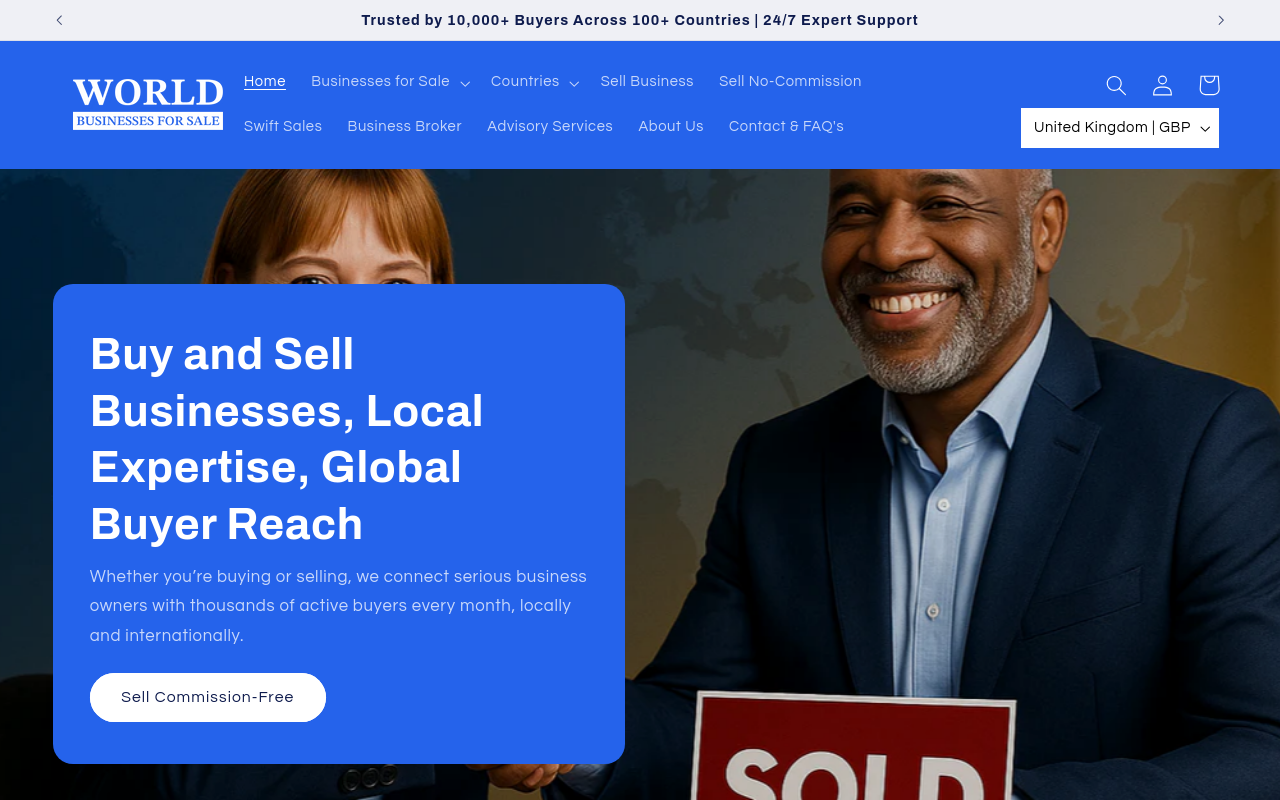 Screenshot von worldbusinessesforsale.com