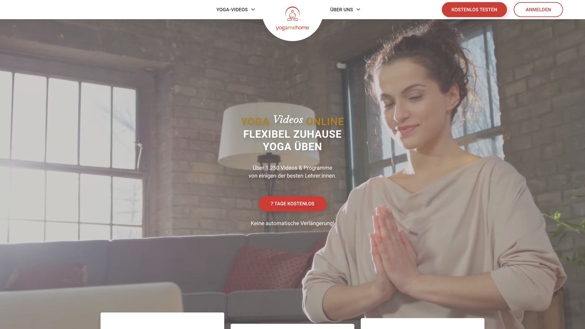 Screenshot von yogamehome.org