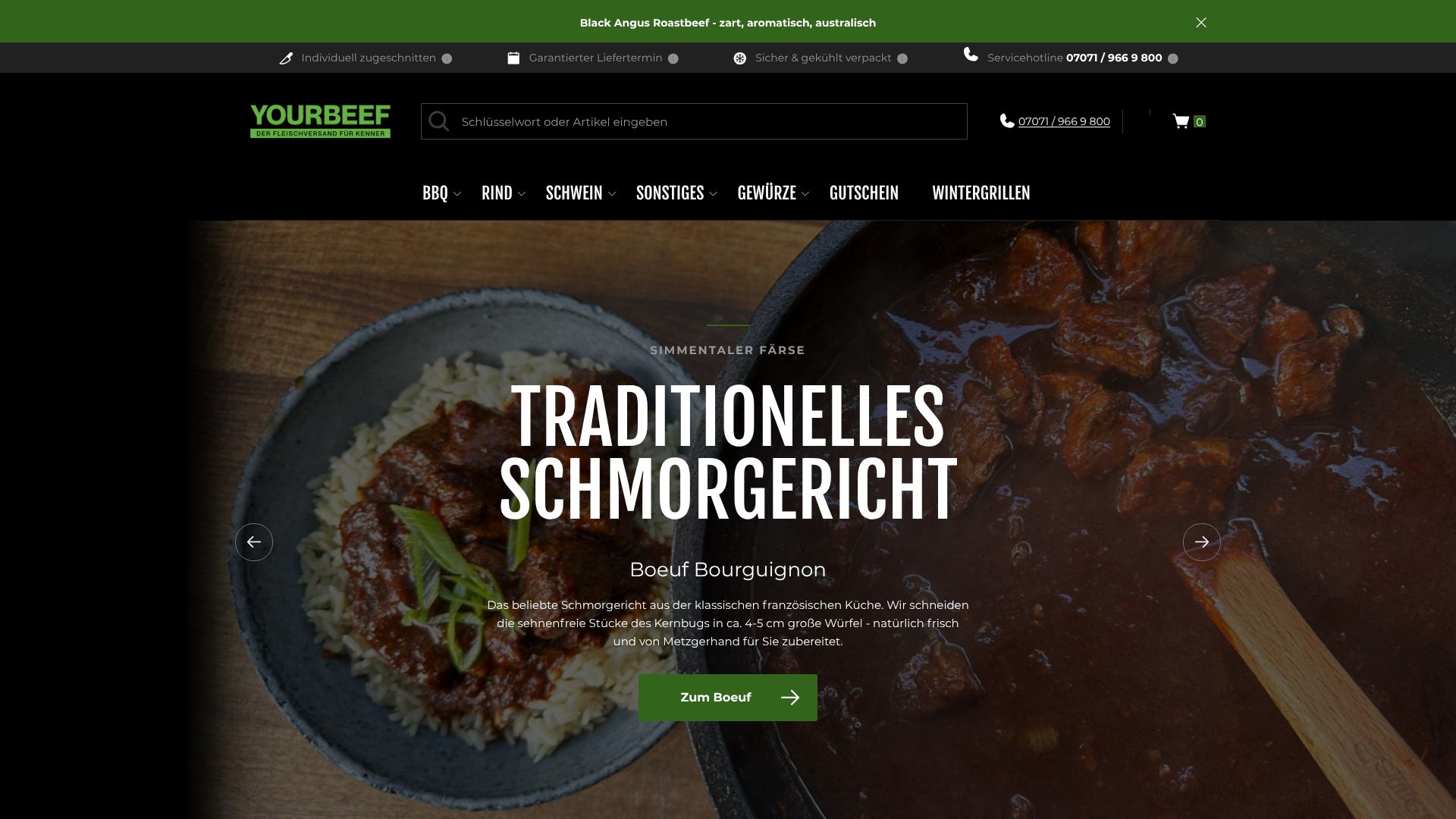 Screenshot von yourbeef.de