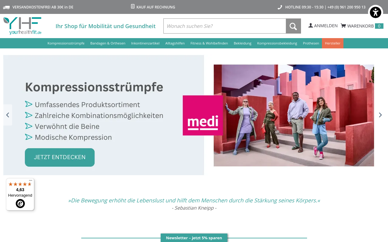 Screenshot von yourhealthfit.de