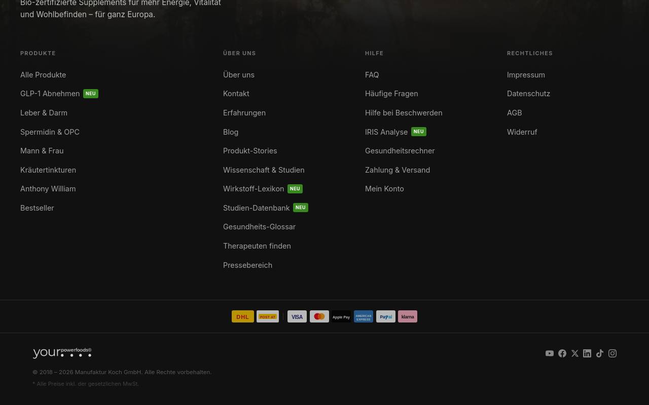 Screenshot von Yourpowerfoods