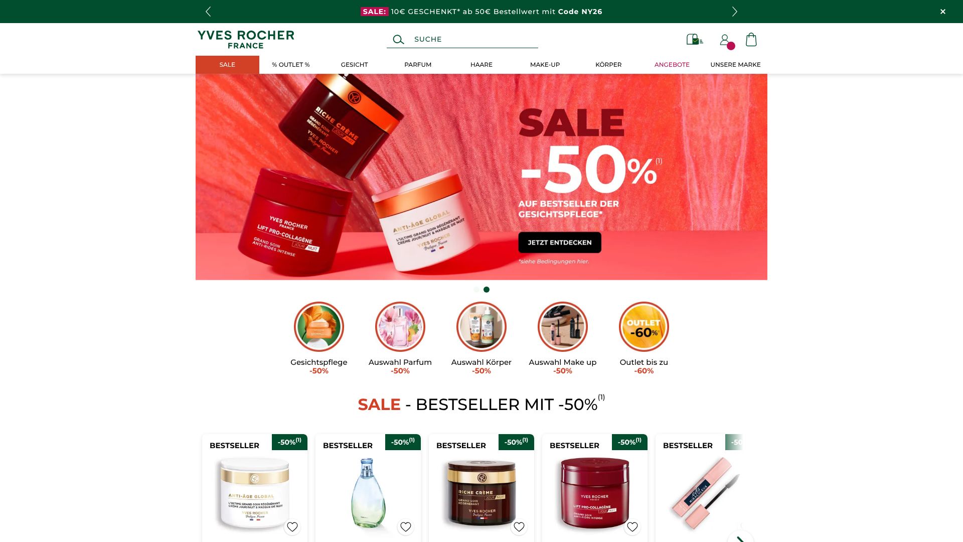 Screenshot von yves-rocher.de