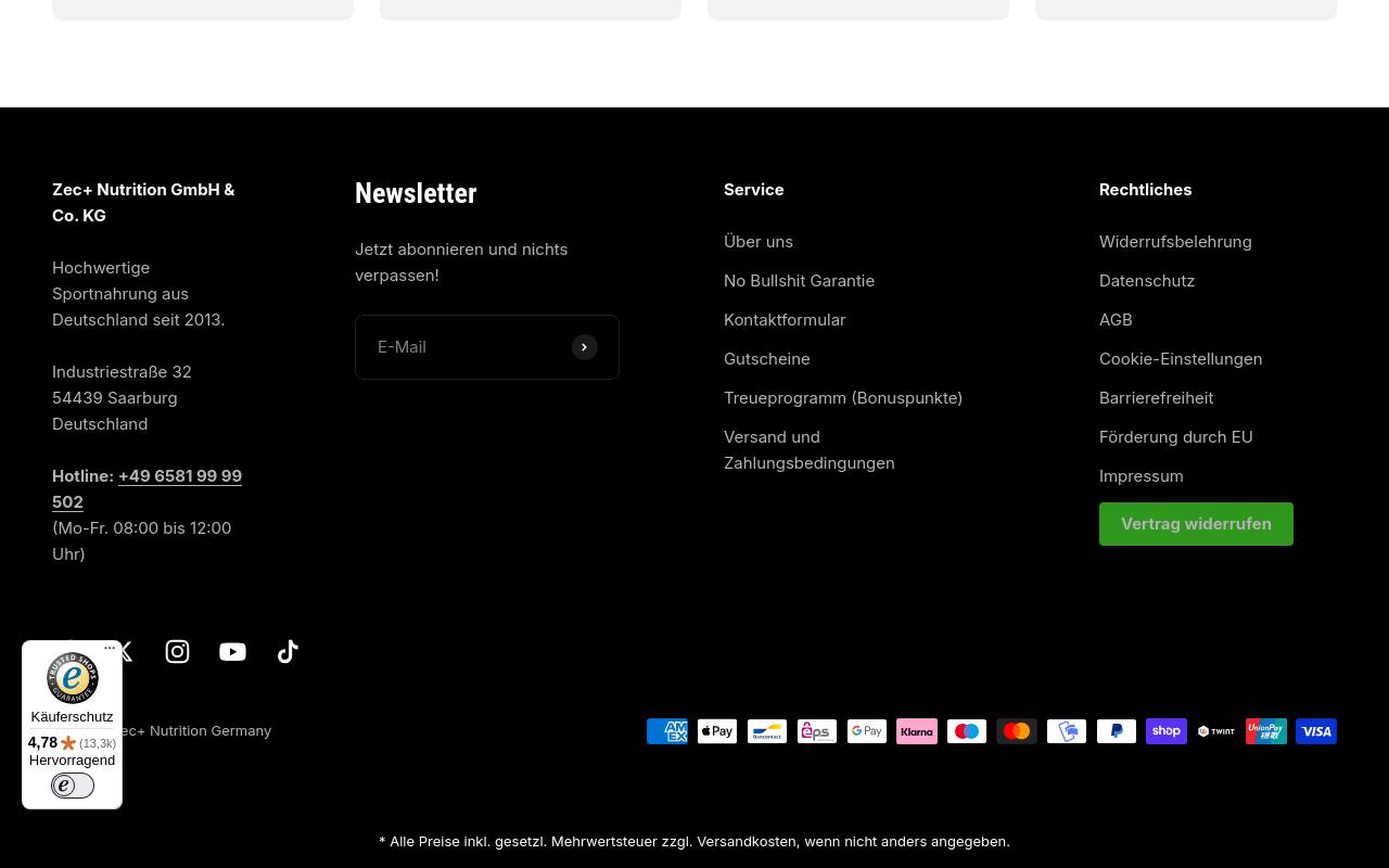 Screenshot von zecplus.de