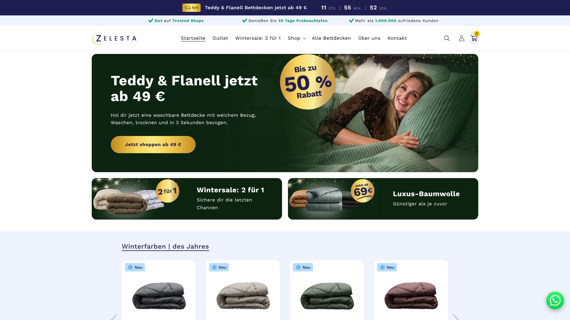 Screenshot von zelesta.de