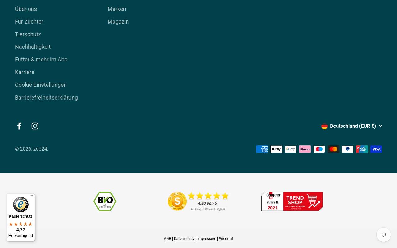 Screenshot von zoo24.de